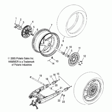WHEELS, REAR (BILLET) - V06HB26/ALL OPTIONS (4999203419920341B01)