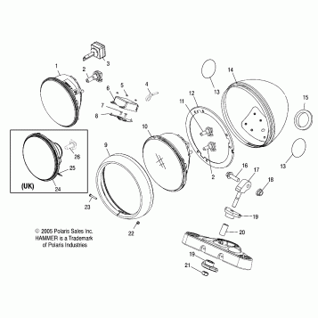ELECTRICAL, HEADLIGHT - V06HB26/ALL OPTIONS (4999203419920341B04)