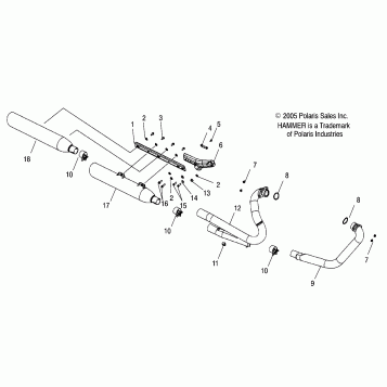 ENGINE, EXHAUST SYSTEM - V07HB26/HS26 ALL OPTIONS (4999203419920341C04)
