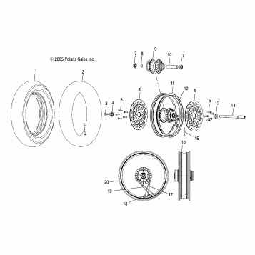 WHEELS, FRONT (LACED) - V06TB16/ALL OPTIONS (4999203439920343A13)