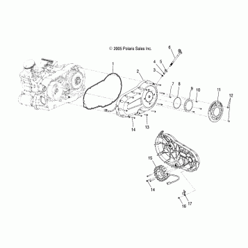 DRIVE TRAIN, PRIMARY COVER - V03CB16/ALL OPTIONS (4999203439920343D05)