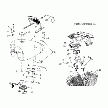 FUEL SYSTEM, FUEL TANK, LINES and THROTTLE BODY - V06TB16/ALL OPTIONS (4999203439920343D09)