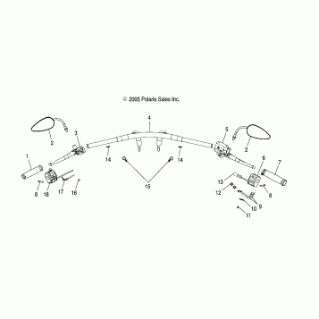 STEERING, HANDLEBAR (NESS) - V07XB26/BC26 ALL OPTIONS (4999203459920345A09)