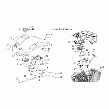 FUEL SYSTEM, FUEL TANK, LINES and THROTTLE BODY - V06XB26/BC26 ALL OPTIONS (4999203459920345A13)