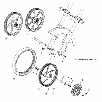 WHEELS, FRONT (BILLET) - V07XB26/BC26 ALL OPTIONS (4999203459920345B01)