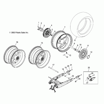 WHEELS, REAR (BILLET) - V06XB26/BC26 ALL OPTIONS (4999203459920345B02)