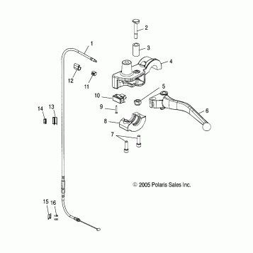 STEERING, CLUTCH LEVER ASM. - V07XB26/BC26 ALL OPTIONS (4999203459920345B12)