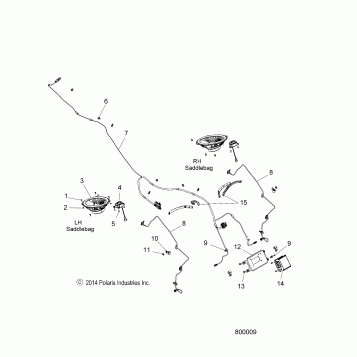 ELECTRICAL, AUDIO SYSTEM, SADDLEBAGS (X-1) - V16UW36 ALL OPTIONS (800009)