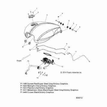 FUEL SYSTEM, FUEL TANK - V15UW/YW/ZW36 ALL OPTIONS (800012)