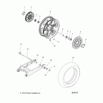WHEELS, REAR - V16GB36 ALL OPTIONS (800016)