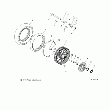 WHEELS, FRONT (LACED) - V15WB36/WW36 ALL OPTIONS (800020)