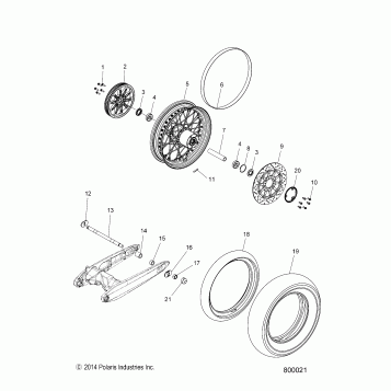 WHEELS, REAR (LACED) - V15WB36/WW36 ALL OPTIONS (800021)
