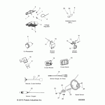 ELECTRICAL, SWITCHES, SENSORS and COMPONENTS 2 - V16YW36/UW36 ALL OPTIONS (800069)