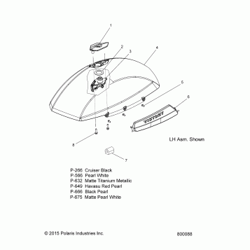 BODY, SADDLEBAG ASM., LID - V16DB/DW/TW36 ALL OPTIONS (800088)