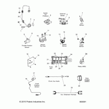 ELECTRICAL, SWITCHES, SENSORS and COMPONENTS 1 - V16DB/DW/TW36 ALL OPTIONS (800091)