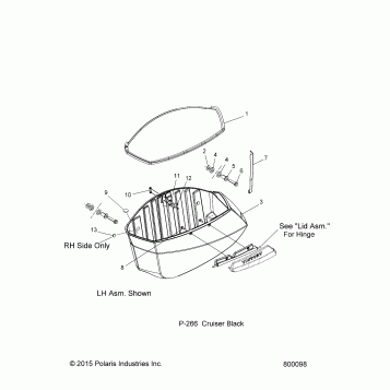 BODY, SADDLEBAG ASM., BIN - V16DA36 ALL OPTIONS (800098)
