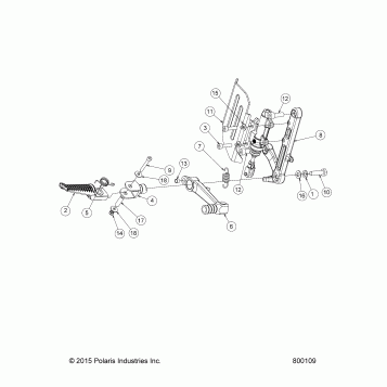 CHASSIS AND BODY, RH FOOTPEG/BRAKE LEVER ASM. - V16EZBRRBB/CB (800109)