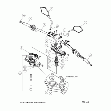 CHASSIS AND BODY, HANDLEBARS AND TRIPLE CLAMPS - V16EZBRRBB/CB (800146)