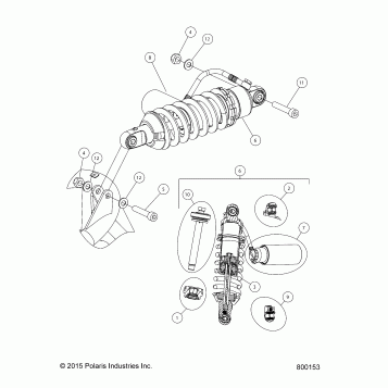 SUSPENSION, REAR SHOCK AND SPRING - V16EZBRRBB/CB (800153)