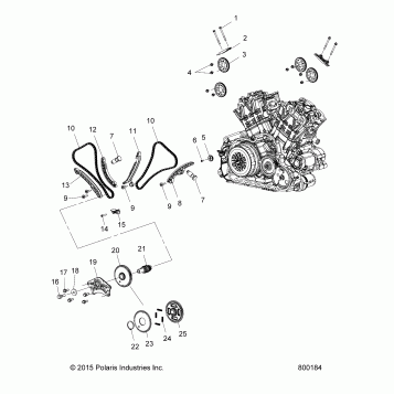 ENGINE, CAM CHAIN and SPROCKETS - V17FTA/FTB ALL OPTIONS (800184)