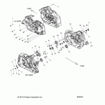 ENGINE, CRANKCASE ASM. -V17FTA/FTB ALL OPTIONS (800201)