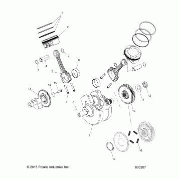 ENGINE, PISTON and CRANKSHAFT - V17FTA/FTB ALL OPTIONS (800207)
