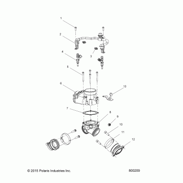 ENGINE, THROTTLE BODY/FUEL RAIL - V17FTA/FTB ALL OPTIONS (800209)