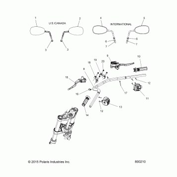 STEERING, HANDLEBAR ASSEMBLY - V17FTA/FTB ALL OPTIONS (800210)