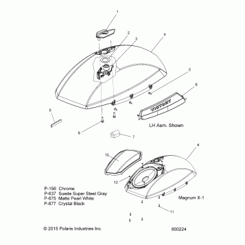 BODY, SADDLEBAG ASM., LID - V16YW36/UW36 ALL OPTIONS (800224)