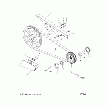 DRIVE TRAIN, DRIVE SPROCKET and BELT and GUARDS - V17CHRAB ALL OPTIONS (800246)