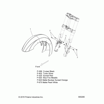 BODY, FENDER, FRONT - V17XDAAA/XTAAA ALL OPTIONS (800280)