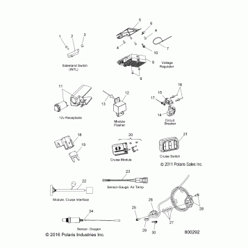 ELECTRICAL, SWITCHES, SENSORS and COMPONENTS 2 - V17XDAAA/XTAAA ALL OPTIONS (800292)
