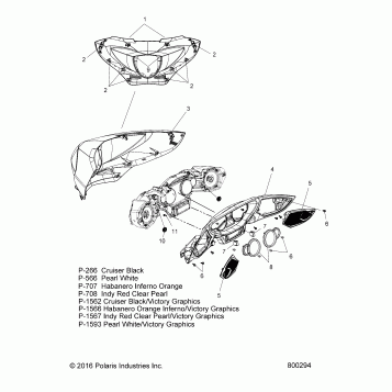 BODY, DASH AND FAIRING - V17XMA/XMX ALL OPTIONS (800294)