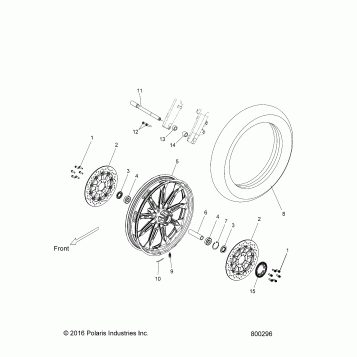 WHEELS, FRONT - V17XMA/XMX ALL OPTIONS (800296)