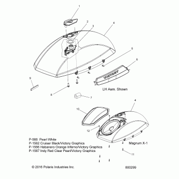 BODY, SADDLEBAG ASM., LID - V17XMA/XMX ALL OPTIONS (800299)