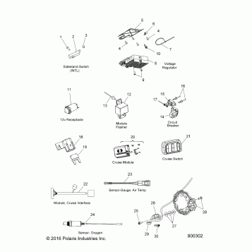 ELECTRICAL, SWITCHES, SENSORS and COMPONENTS 2 - V17XMA/XMX ALL OPTIONS (800302)