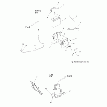 ELECTRICAL, BATTERY and FUSE BOX - V10XB36DAP/LKP/XC36DN ALL OPTIONS (49VICBATTERYBOX10VGS)