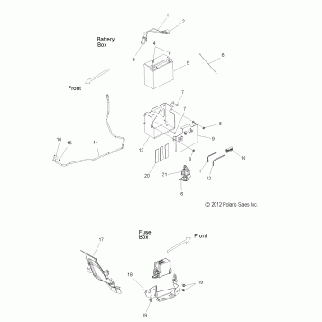ELECTRICAL, BATTERY and FUSE BOX - V14MB36 ALL OPTIONS (49VICBATTERYBOX13JUDGE)