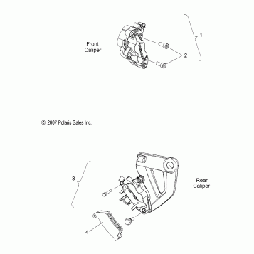 BRAKES, FRONT AND REAR CALIPER - V08BC26/XB26 ALL OPTIONS (49VICBRAKECALIPER08VEGAS)