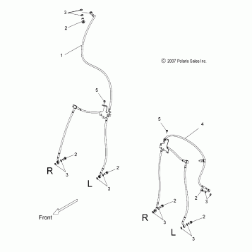 BRAKES, BRAKE LINES, FRONT - V08SB36/SD36 ALL OPTIONS (49VICBRAKELINE08VN)
