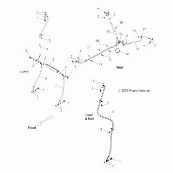 BRAKES, BRAKE LINES and RESERVOIR - V10HB36DD/HS36DC/BB26DA ALL OPTIONS (49VICBRAKELINE10HMR)