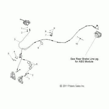 BRAKES, BRAKE LINE, FRONT, W/ABS - V15CW/DW/TW36 ALL OPTIONS (49VICBRAKELINE12CR)