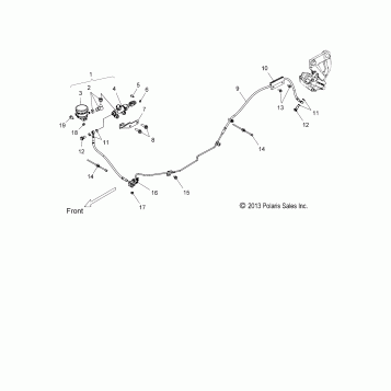 BRAKES, BRAKE LINE, REAR - V16DA36 ALL OPTIONS (49VICBRAKELINERR14CR8)