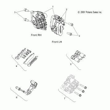 BRAKES, CALIPER, FRONT - V08SB36/SD36 ALL OPTIONS (49VICCALIPER08VISION)