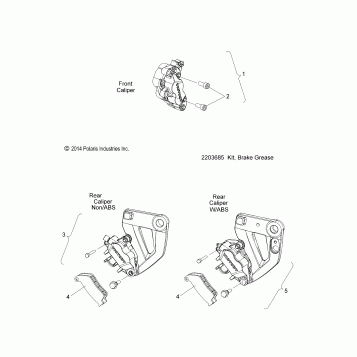 BRAKES, FRONT AND REAR CALIPER - V15WB36/WW36 ALL OPTIONS (49VICBRAKECALIPER15MB)
