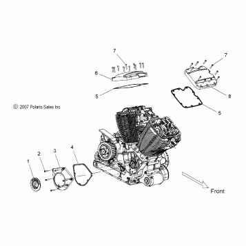 ENGINE, CAM and VALVE COVERS - V08SB36/SD36 ALL OPTIONS (49VICCAM08VN)