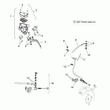STEERING, HYDRAULIC CLUTCH LEVER and HOSE - V08SB36/SD36 ALL OPTIONS (49VICCLUTCHLVR08VN)