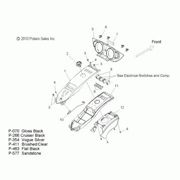 BODY, CONSOLE BRIDGE and BEZEL - V11SW36/SA36/AW36 ALL OPTIONS (49VICCONSOLE11VN)