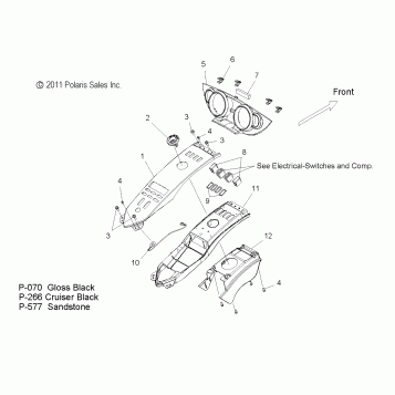 BODY, CONSOLE BRIDGE and BEZEL - V12SW36/AW36 ALL OPTIONS (49VICCONSOLE12VN)