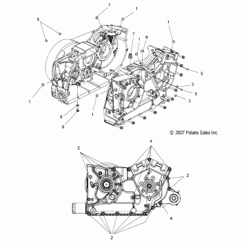 ENGINE, CRANKCASE - V08BC26/XB26 ALL OPTIONS (49VICCRANKCASE08VEGAS)